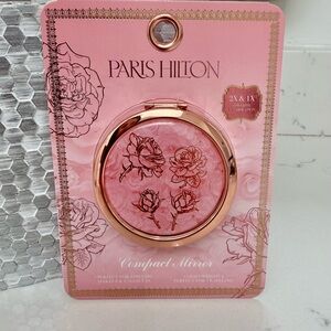Paris Hilton Rose Gold and Pink Floral Compact Mirror